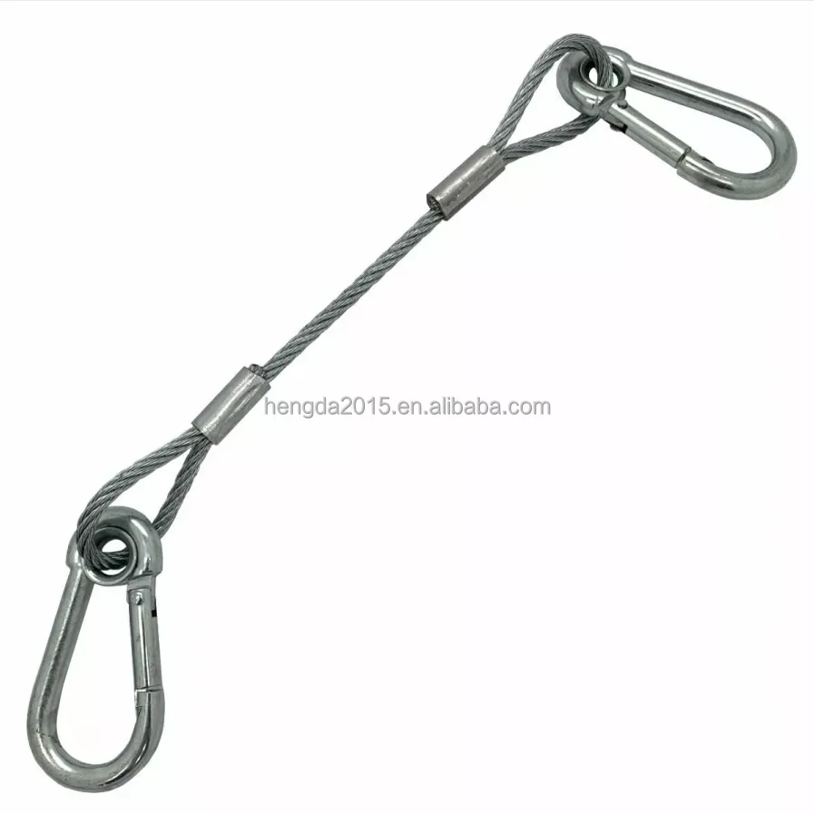 Factory Price Stainless Steel Scaffolding Wire Rope Lifting Slings Cable with End fitting Both Sides Loop-Carabiner