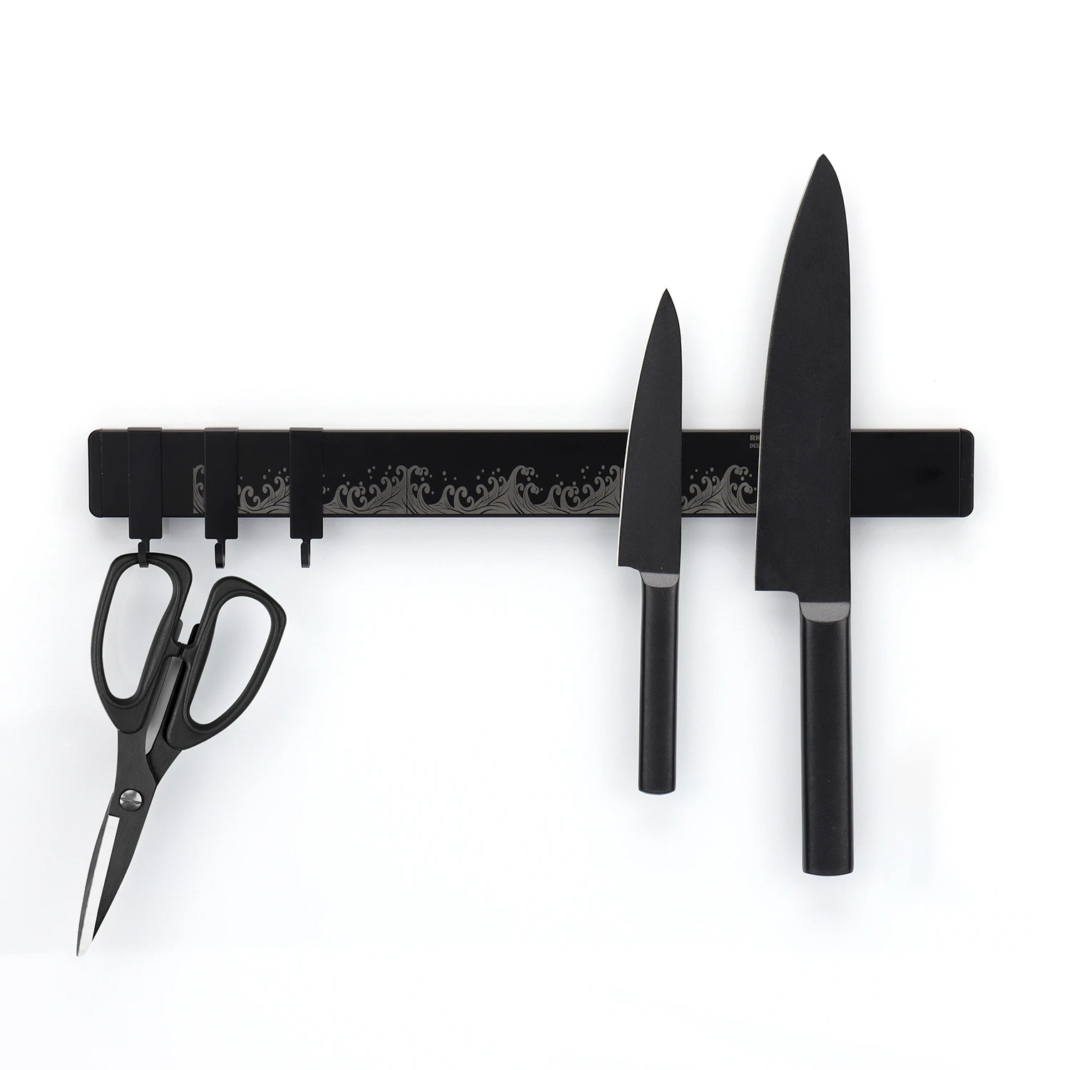 Black Wall Mounted Magnet Netherlands Kitchen Knives Holder Strip Stainless Steel Magnetic Knife Rack