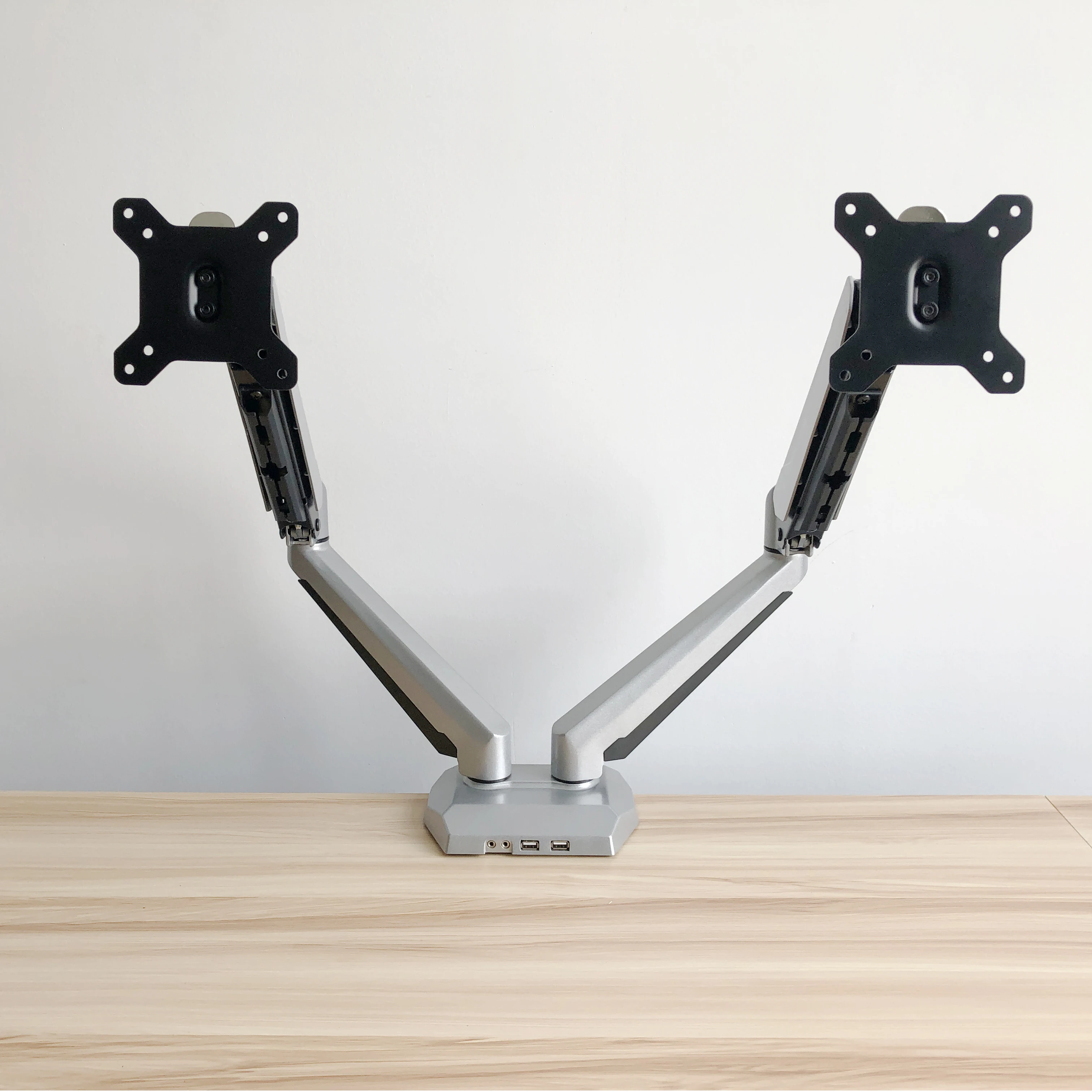 
Dual Monitor Stand Height Adjustable Gas Spring Double Arm Monitor Mount Desk Stand 