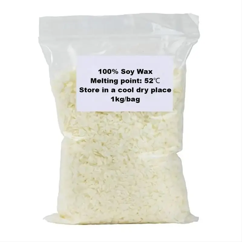 PUSISON Soy Wax Granules 25kg Per Bag Wholesale Custom 8 oz Smokeless Soy Wax New Cup 52 Degree Flakes Soy Wax