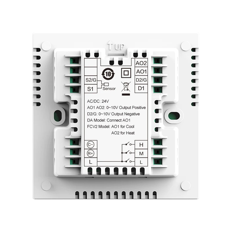 HaiLin 4 Pipe FCU Thermostat Air Conditioning 0-10V Modulating Valve 24V Programmable Schedule