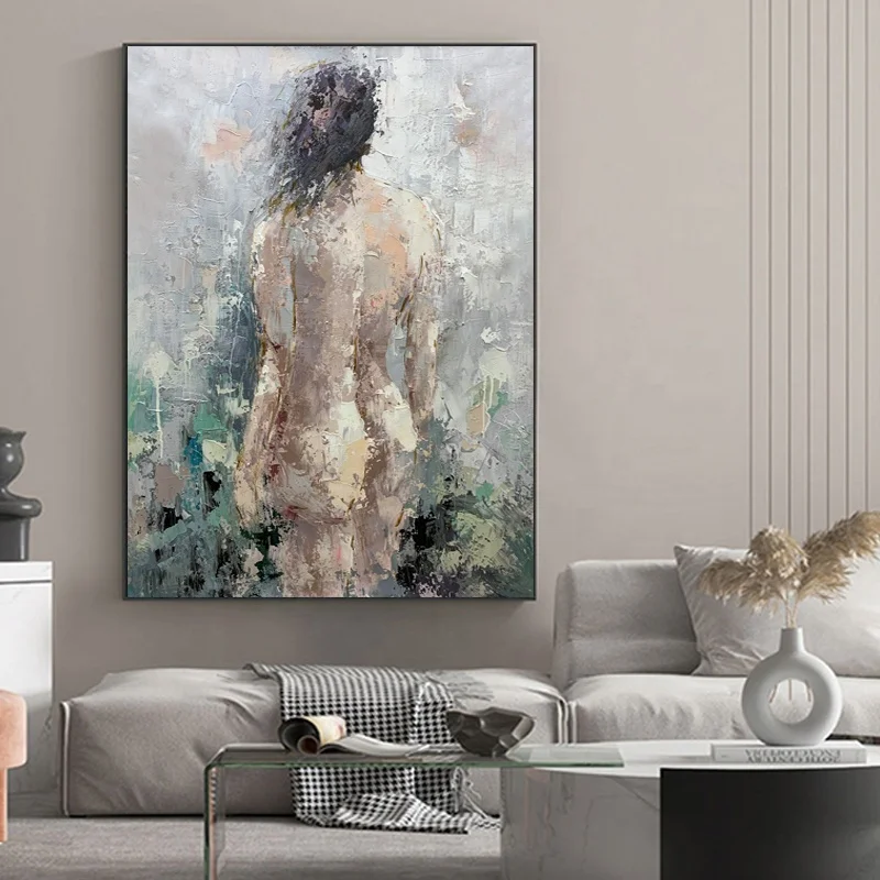 Home Decorations Abstract Nude Lady Oil Paintings Canvas Wall Art Living Room Hand Painted Naked Painting