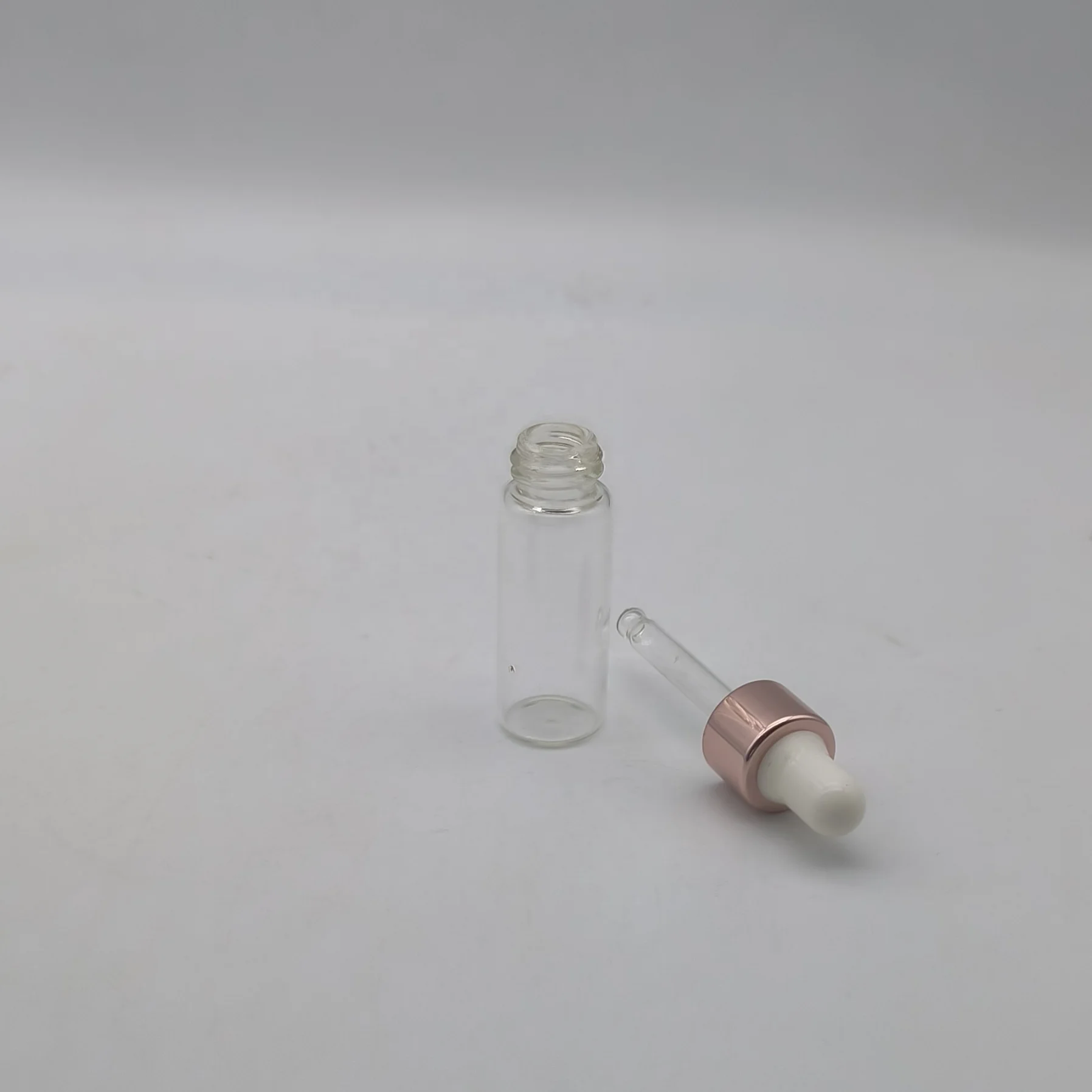 3ml Clear Glass Dropper Vial for Essential Oils,Empty Glass Eye Dropper Bottle With Golden Aluminum Lid