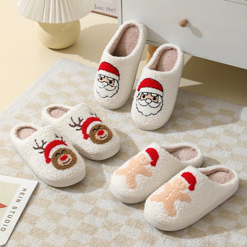 Bulk Wholesale Fashion Indoor House Guests Non-slip Soft Plush Autumn Winter Warm Cotton Women Men Flip Flop Shoes Slippers