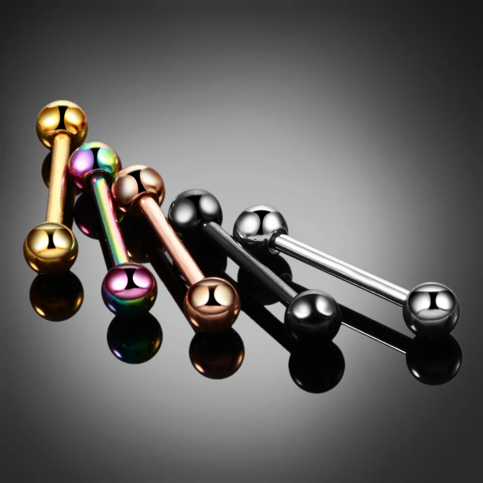 14G Titanium Tongue Bars Piercing 5mm Balls Barbell Nipple Ring Tongue Piercing Nipple Piercing Body Jewelry