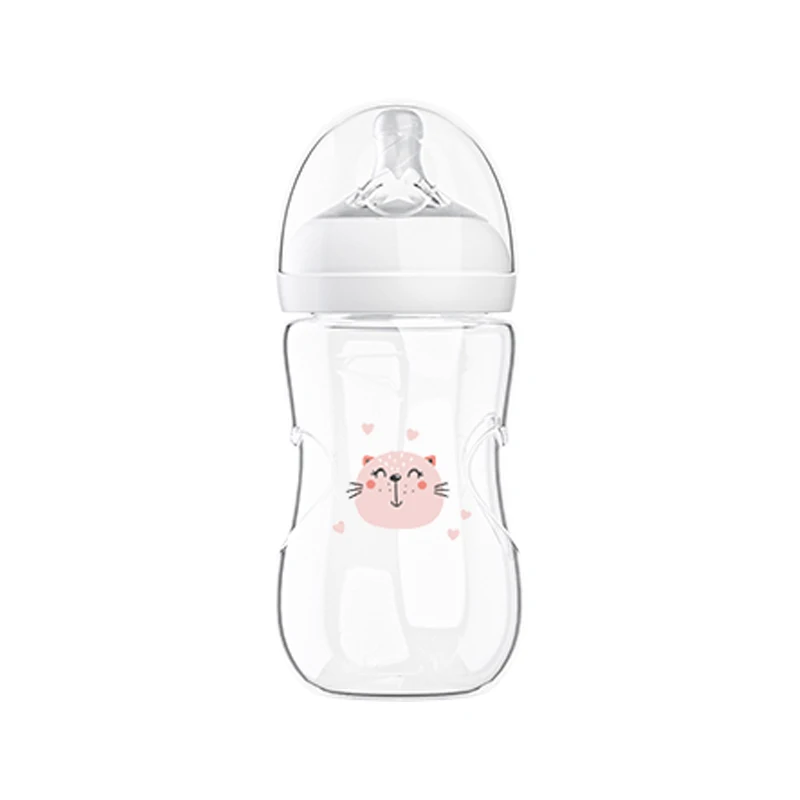 Source Manufacturer PP Bisphenol A Free Wide Mouth Cardioid Newborn Anti Flatulence Bottle Baby Food Feeder