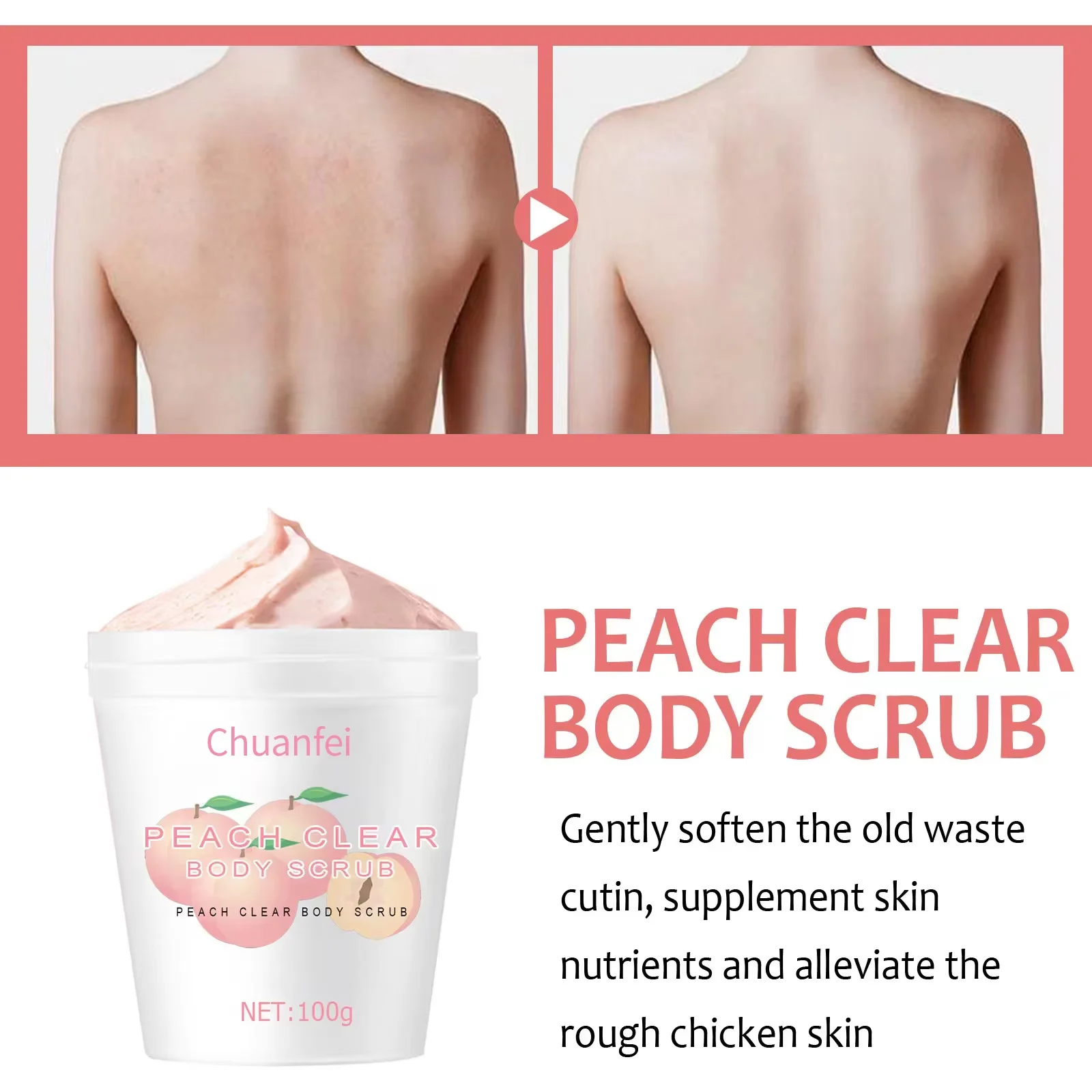 Custom Peach Body Scrub Wholesale Peach Fragrance Body Exfoliating Moisturizing Skin Whitening Body Scrub For Bath