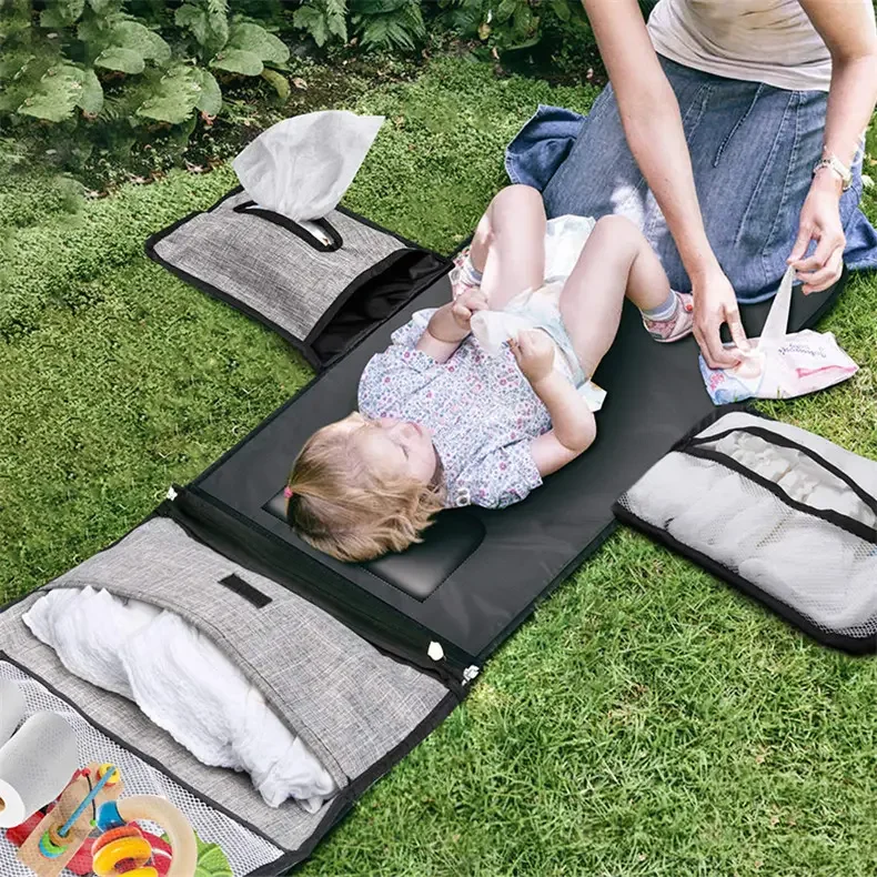 Custom Travel Waterproof Portable Diaper Bag Baby Changing Mat