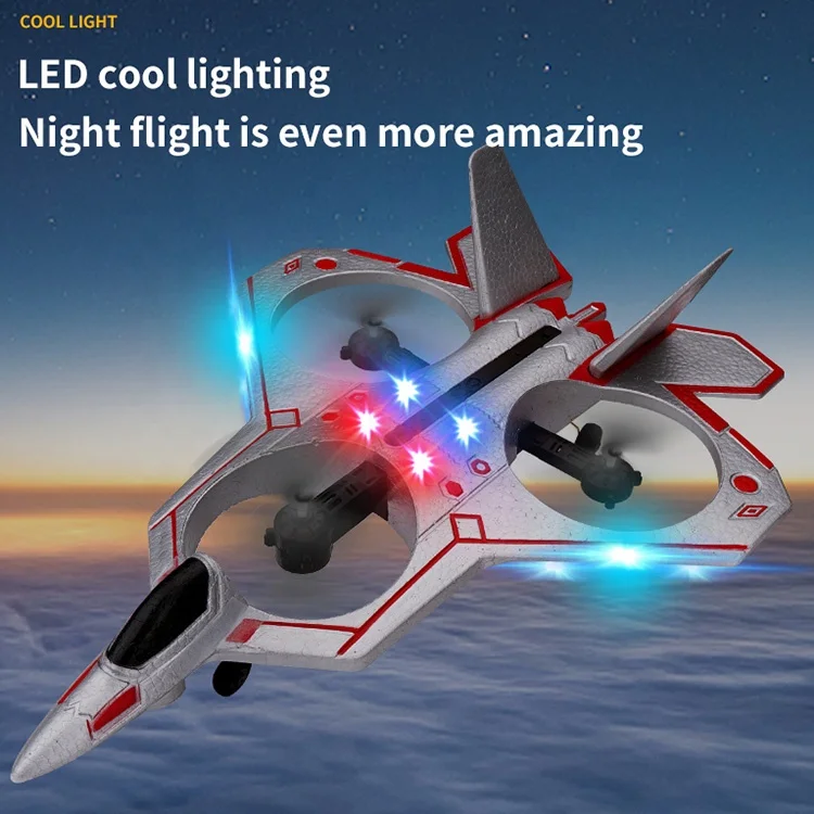 EPP Foam 2.4G RTF Electric High Speed Triaxial 3D Roll Flip LED Remote Control Plane Quad copter Toy RC F35 Airplane Helicopter