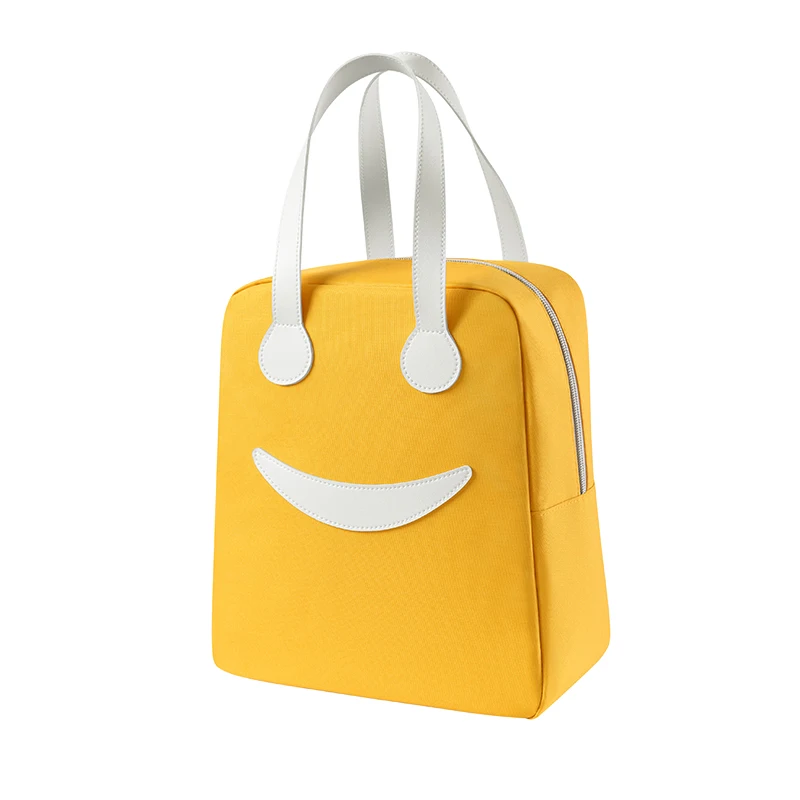 New design Smiling face meal package Cooler Bag cute Lunch Bag Thermal Insulated Cooler Bag