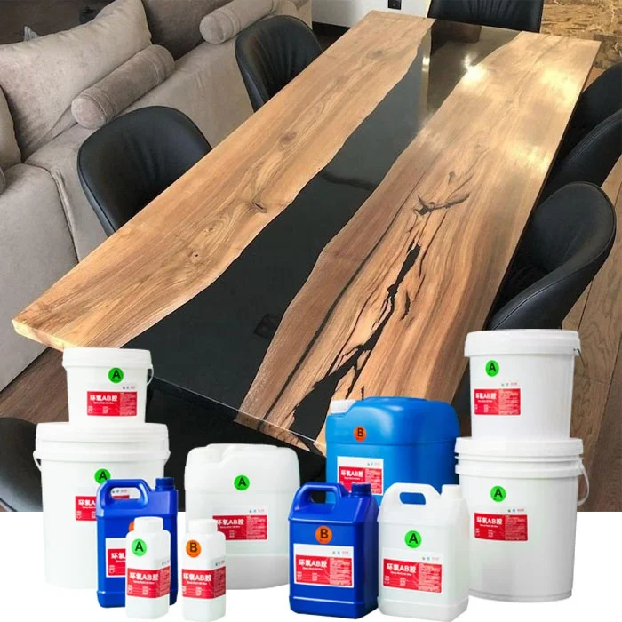 New Fashion Clear Epoxy Resin AB Glue for Art Dinner Wood Tables Casting Furniture