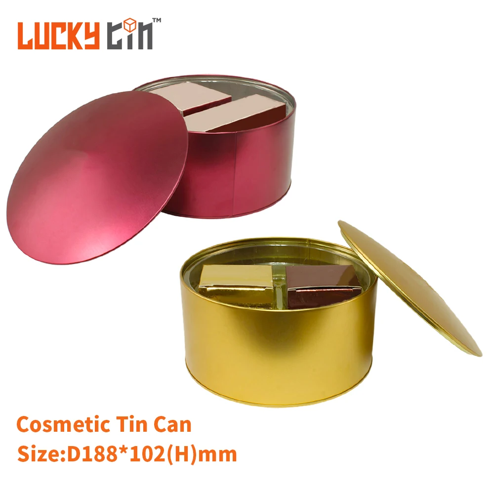 Factory Direct Deal Custom Tinplate Storage Container Recyclable Round Metal Box/Can luxury Cosmetic Tin Jar For Cosmetic