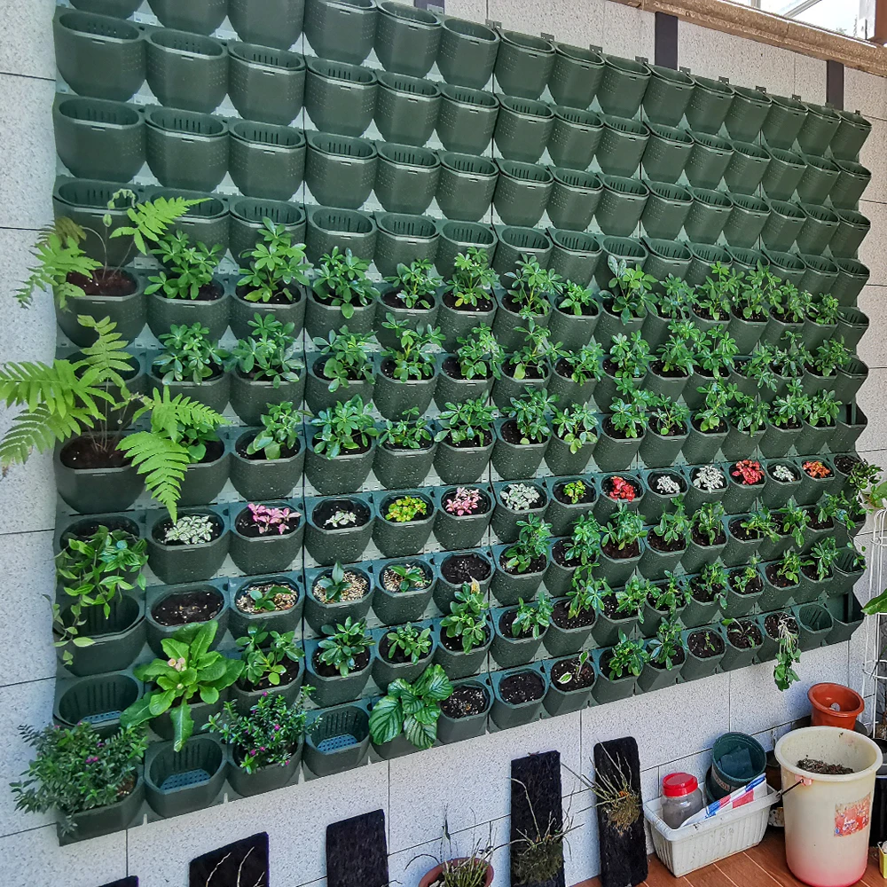 vertical planter wall indoor hydroponic garden stackable green wall expandable vertical flower pot