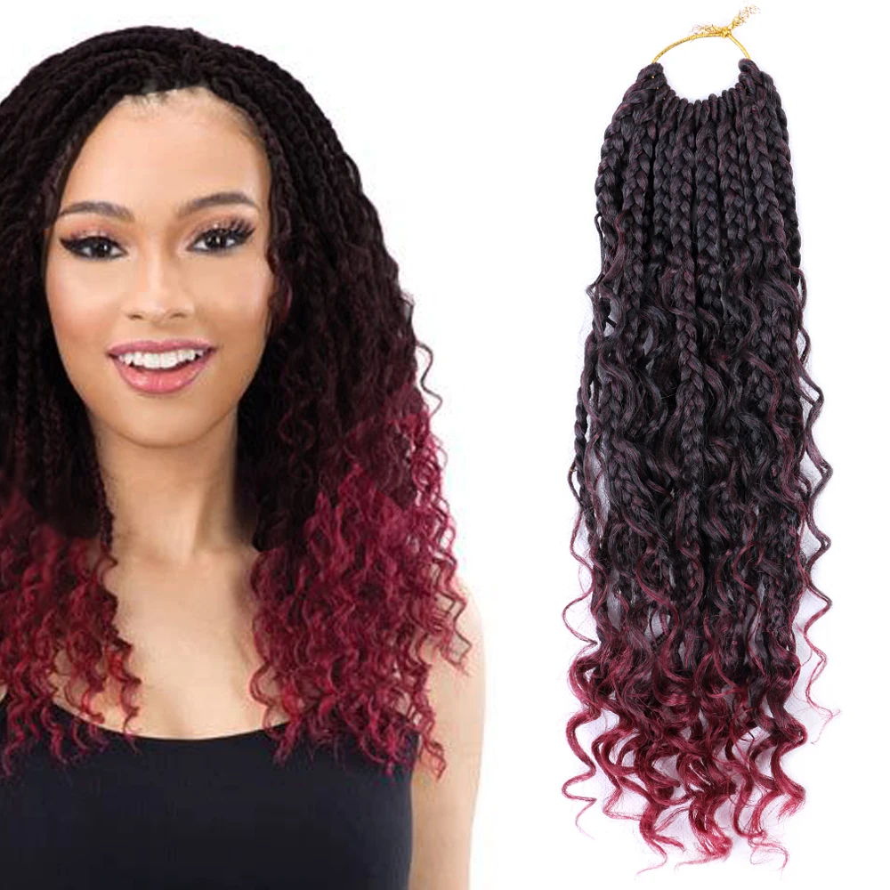 Goddess River Locs Curly River Box Braiding Hair Extensions African Braids Crochet Goddess Box Braid 14 Inch