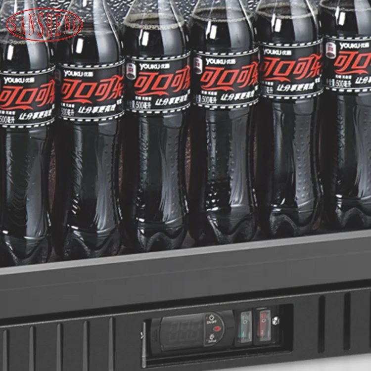 Hot Selling Hotel Room Canned Beverage Refrigerated Adjustable Temperature Mini Glass Door Refrigerator Beverage Display Cabinet