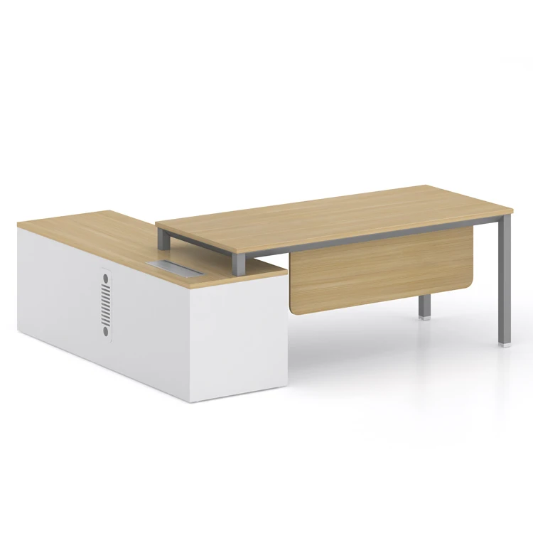 Ceo Boss Executive Table Office Computer Table Design Executive Desk Modern L Shaped Desk High Tech Modern White Wood Building