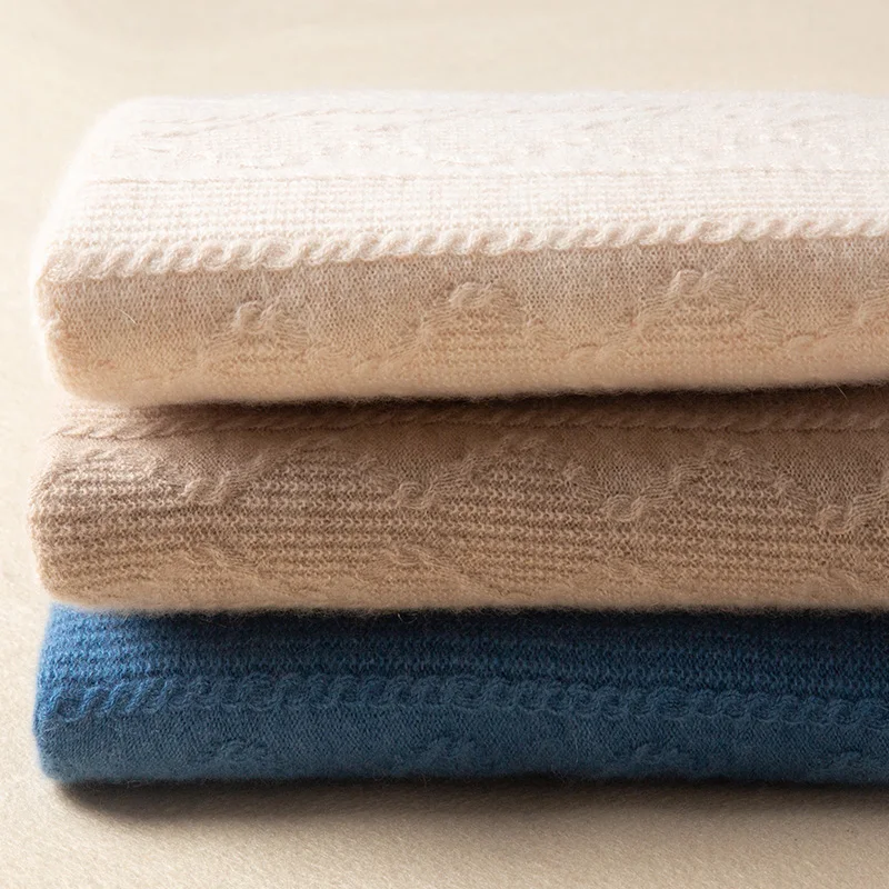 
2021OEM ODM Fall Winter Pullover O Neck Women 100% Cashmere Basic Hand Knit Sweater 