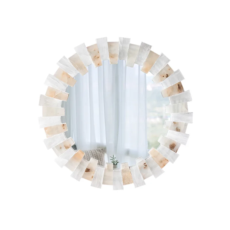 Antique circle Sun burst acrylic mirror wall big round crystal wall mirror