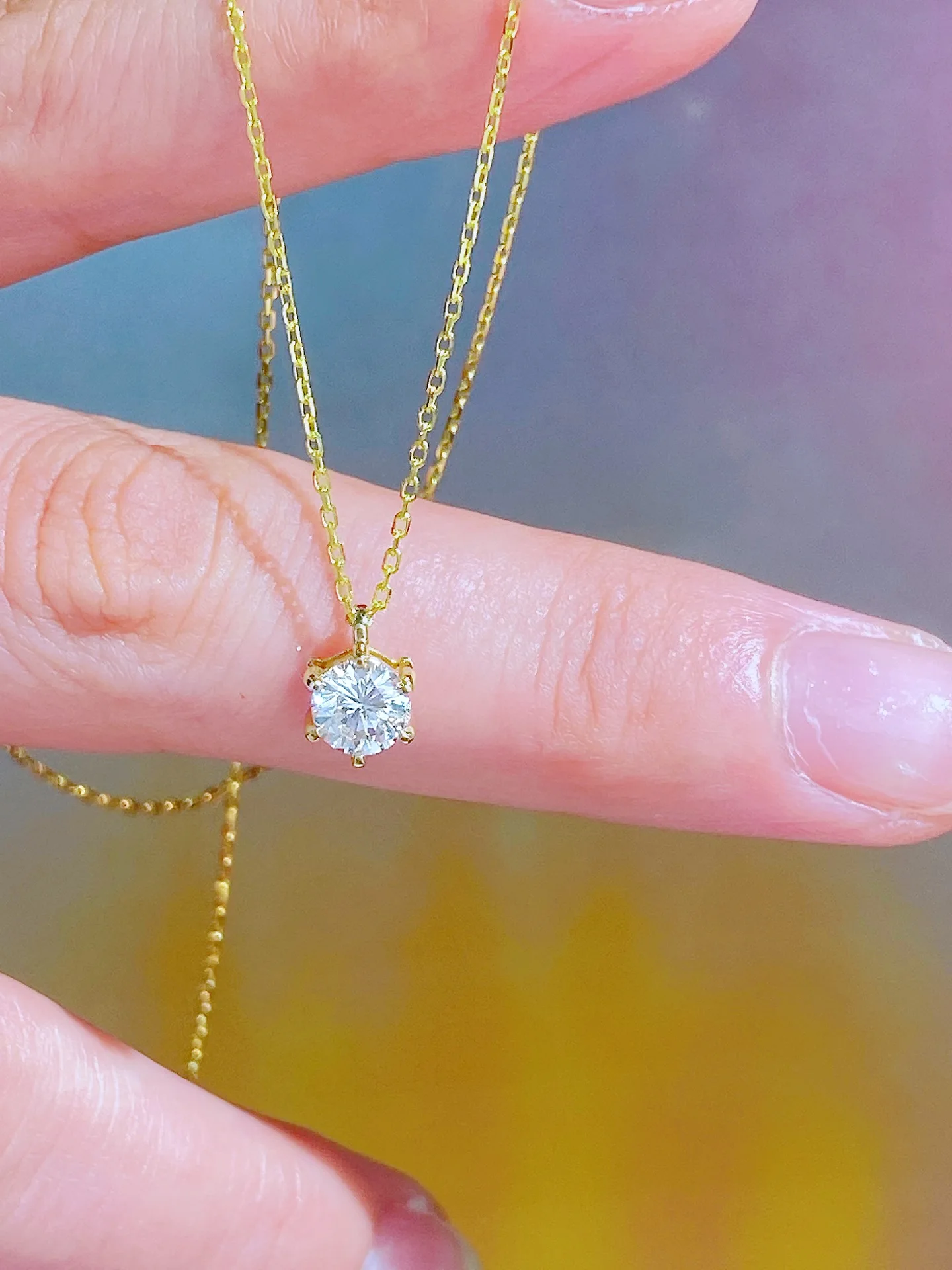 Xinfly Fashion Jewelry Necklace For Mothers Day Diamond 0.23 To 0.55 Ct 18k Gold Necklace