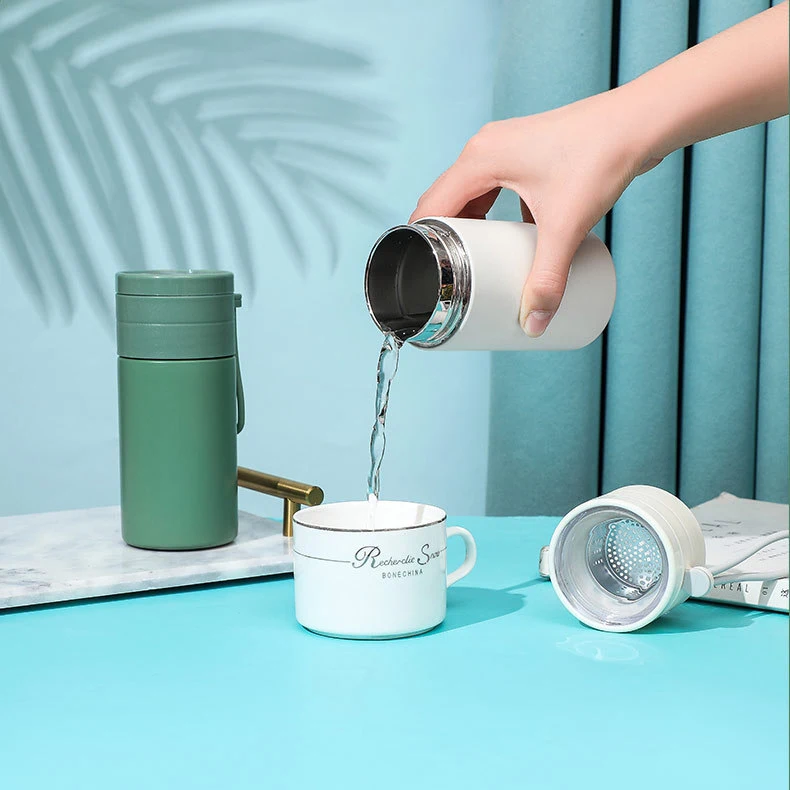 2023 new arrival double wall tea infuser bottle stainless steel tea water bottle