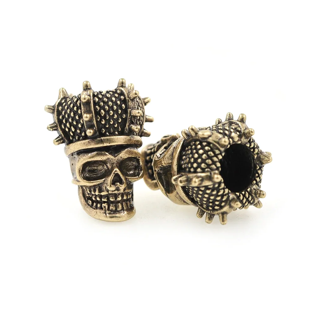 Retro Crown Skull Bead For Diy Making Paracord Bracelet Lanyard Keychain Necklace