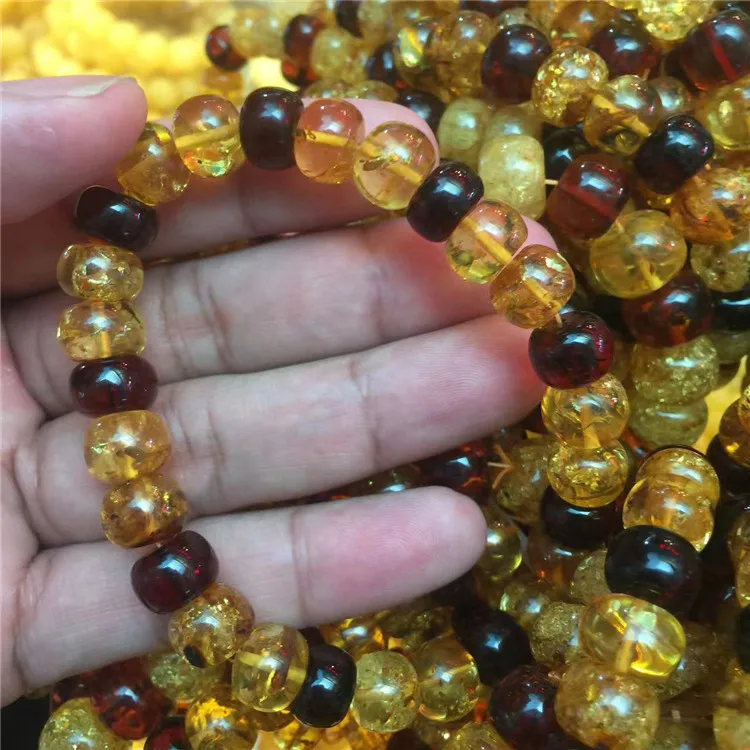 JINGCAI Jewelry Natural beeswax gold twisted Honey Amber bracelet Raw ore beeswax bracelet Crystal factory wholesale