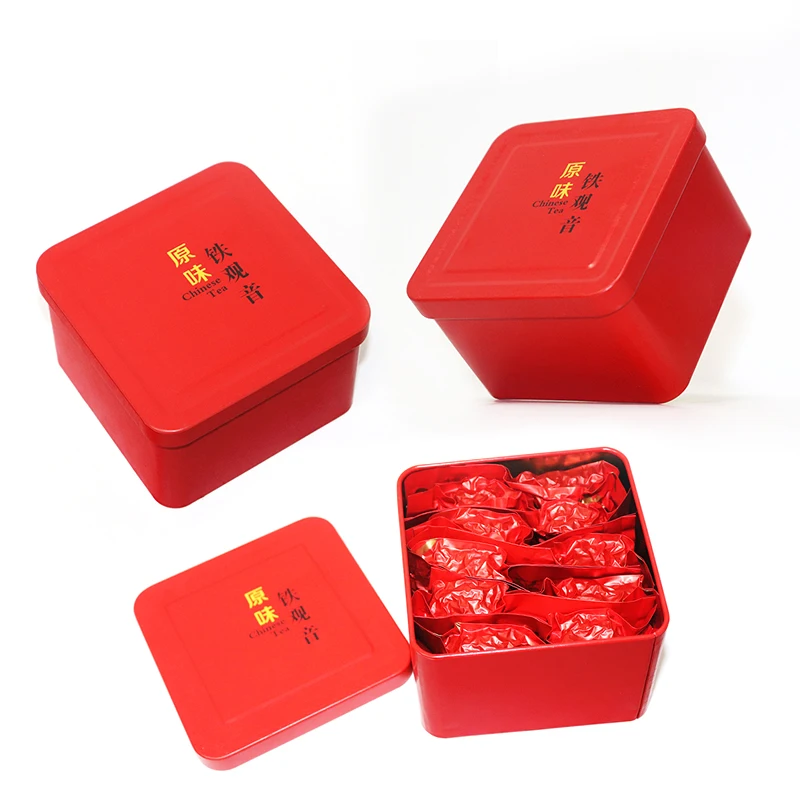 china metal tea tin box custom luxury can twist food grade air tight tin tea
