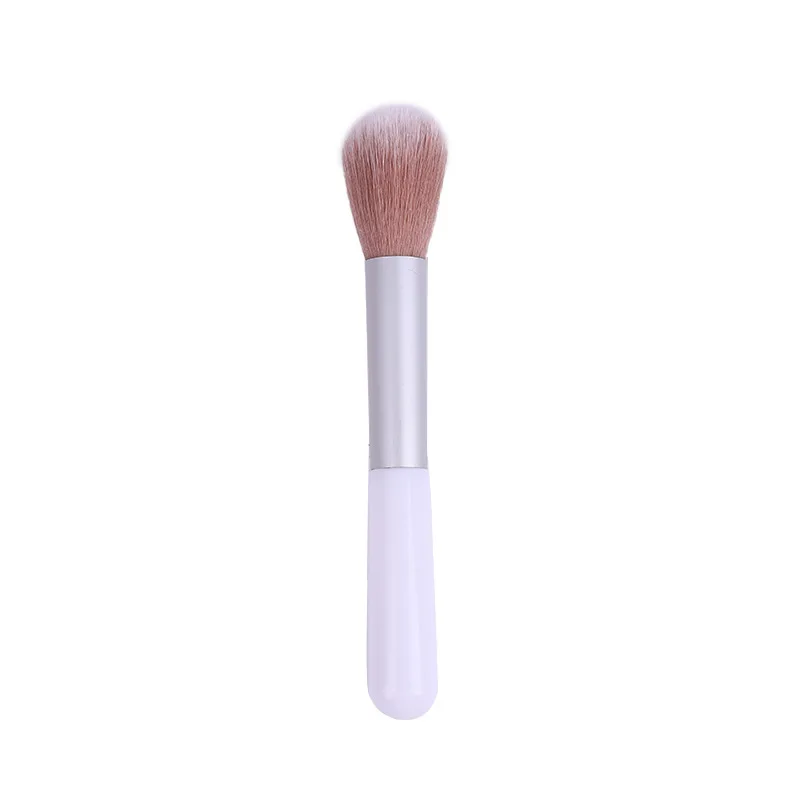 Single small white powder blusher brush Portable short color makeup tool Soft fiber hair brush