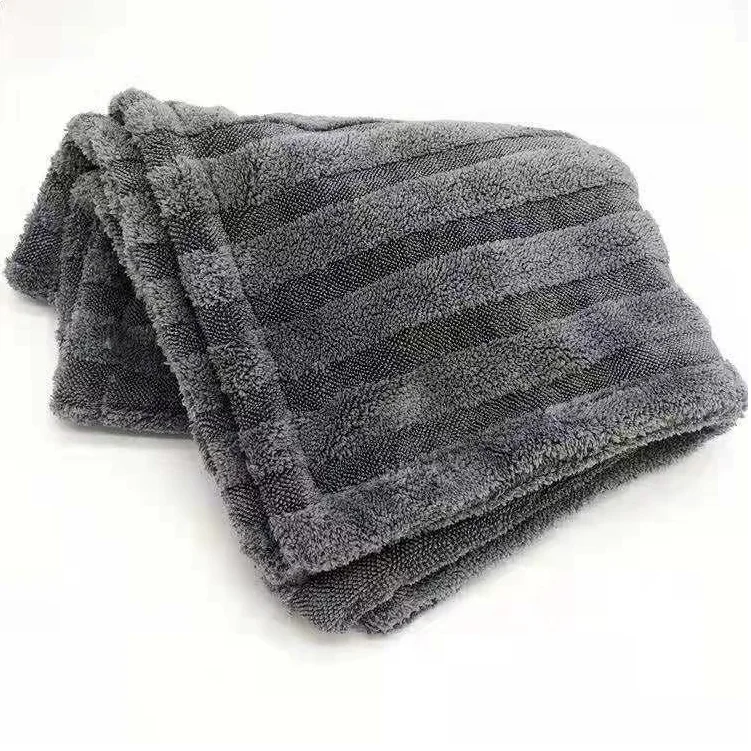 car twist loop drying towel black 1400 gsm 60x80 car wash towel quick-dry microfiber drying towel rectangle