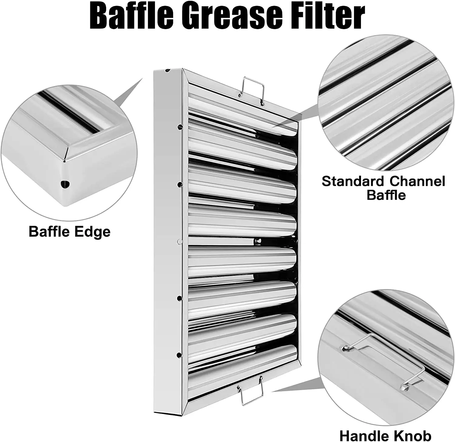 baffle filter stainless steel filter commercial restaurant 500x500x50mm range hood parts