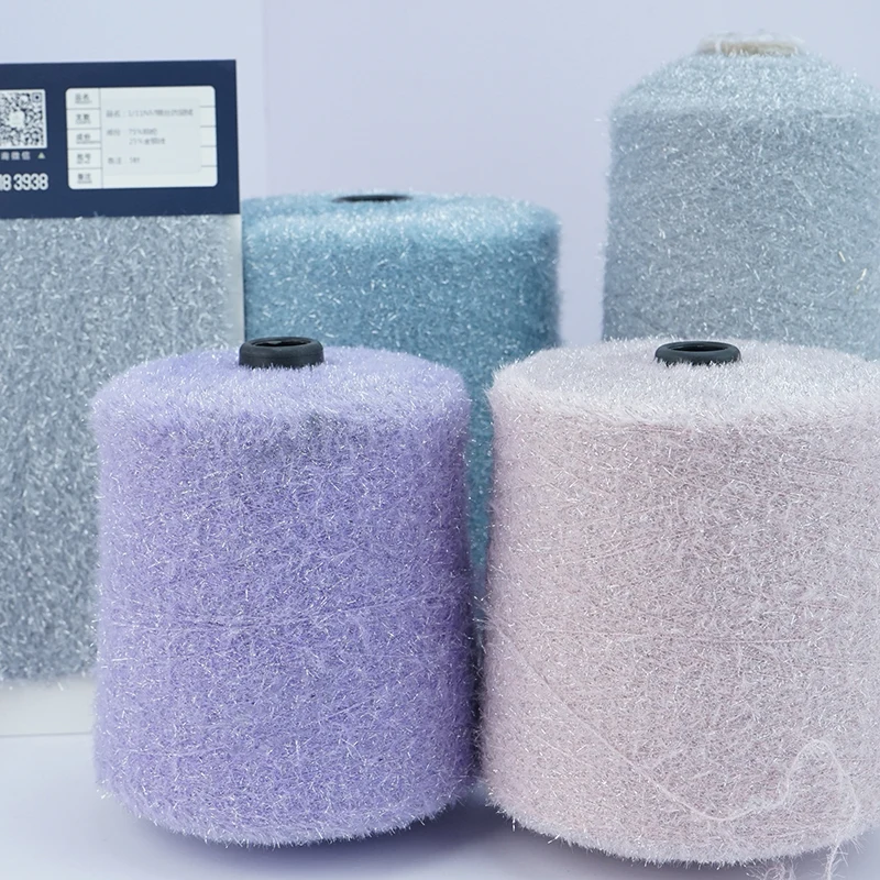Factory price 11NM  nylon feather yarn imitation mink fancy fluffy crochet yarn eyelash yarn for Knitting