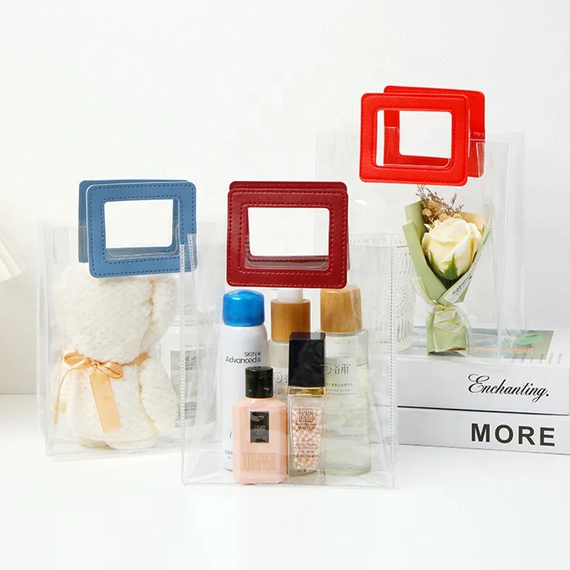 Shoulder Transparent Pvc Clear Duffle Bag Plastic Tote Shopping Bag With Logo Zipper Pvc Beach Hand Bag