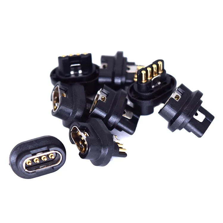 Spring-loaded 2.54mm magnetic pogo connector with solder cup pins 1mm 14 pin magnetic pogo connector