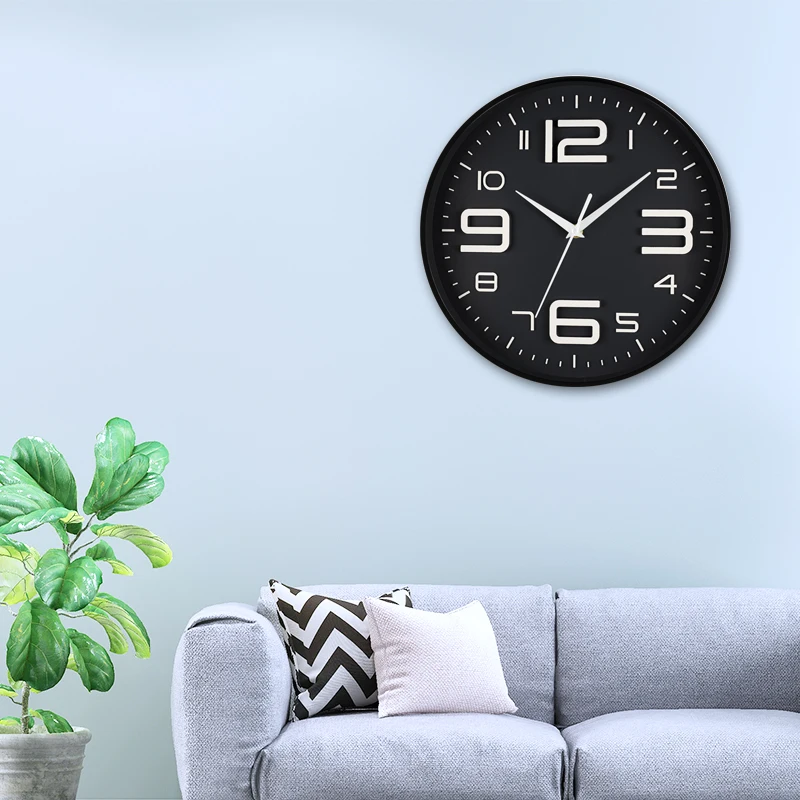 12 inch clock promotional glass decorative 3d wall clock