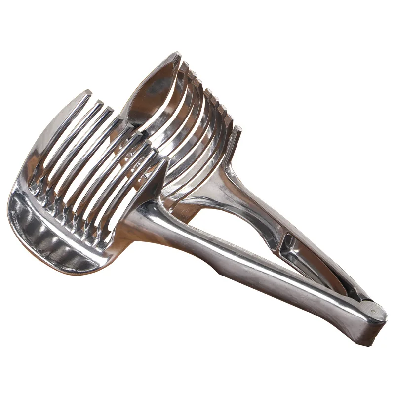 Tomato Lemon Slicer Holder Round Fruits Onion Shreader Cutter Guide Tongs with Handle Kitchen Cutting Potato Lime Food Stand
