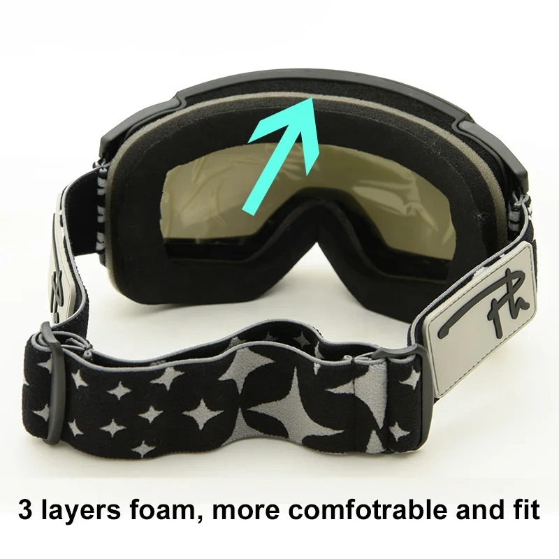 
Visual Anti Glare UV Protection Anti-fog UV400 Magnet Adult Ski Snow Goggles Spherical 