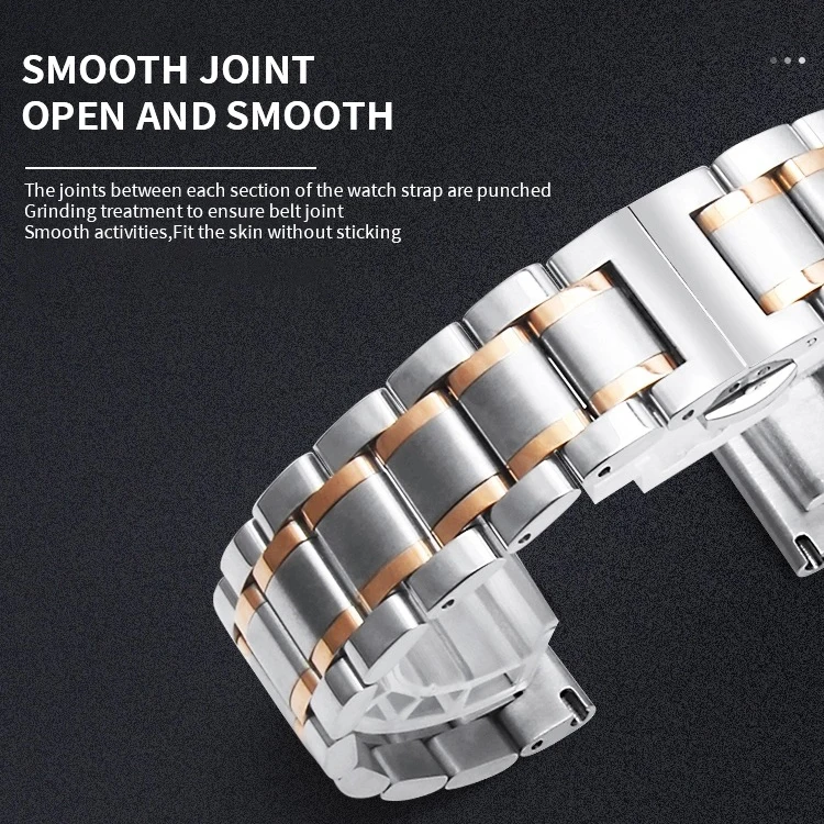 Metal Bracelet band for Huawei GT GT2 Amazfit GTR for Samsung Galaxy 3 4 5 Gear S3 Classic 18mm 20 22 24mm Stainless Steel Strap