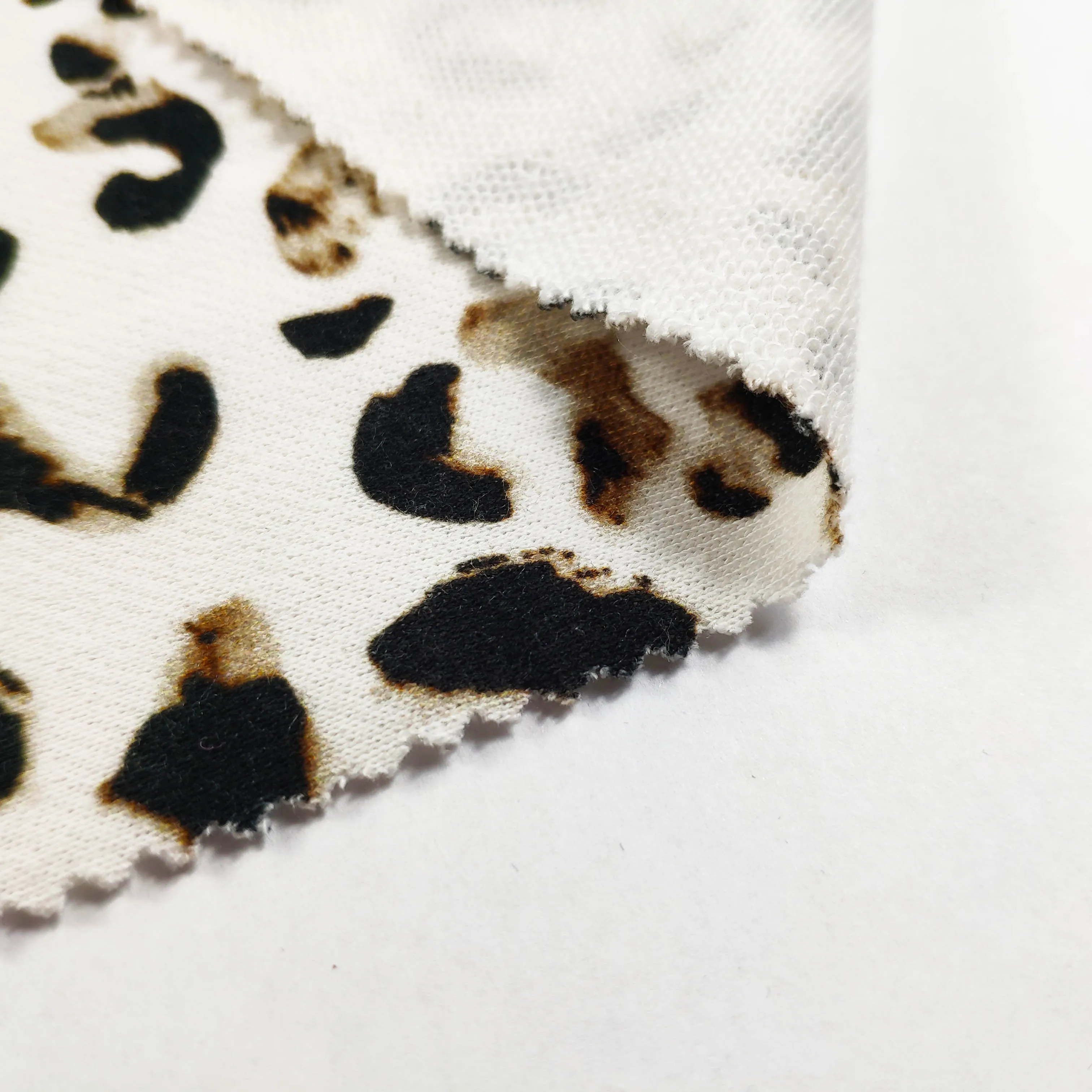 Casualwear french terry fabric knitted 300gsm printed 60%cotton 40%polyester fabric for fleece hoodie