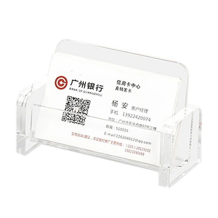 Factory Hot Style High-end Transparent Square Business Desktop acrylic Business Name Card Holder business card display holder