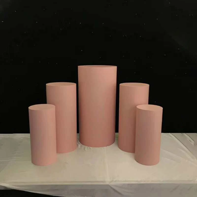 OEM wedding party floor display cylinder plinth round plinth candy bar decoration set