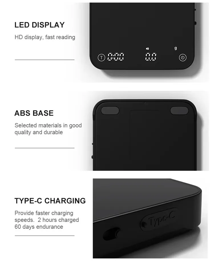 China Manufacturer Factory Price Coffee Electronic Scale Digital Espresso Coffee Scale