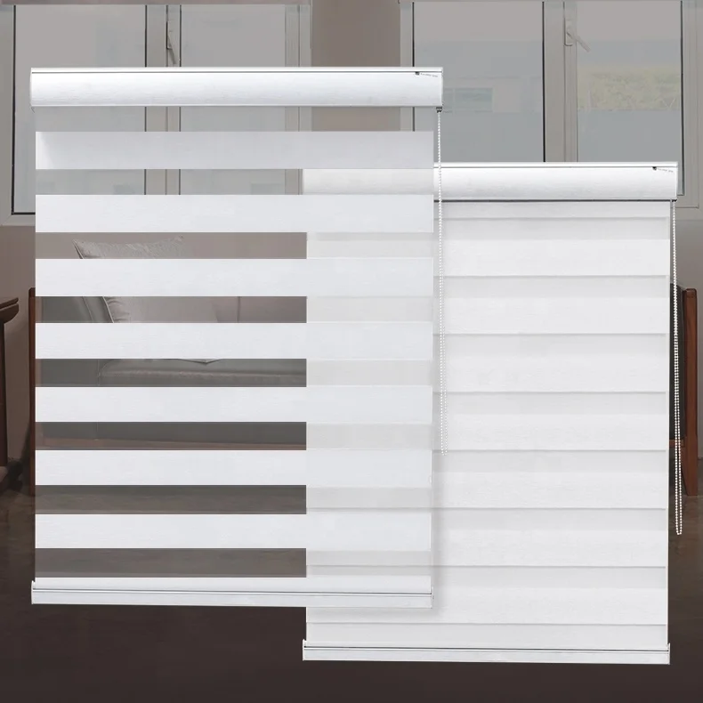 Custom Blackout Dual Window Blinds Sliding Glass Doors Zebra Blinds