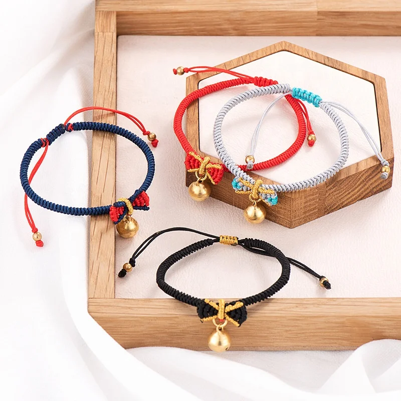 2022 Bow hand-woven bell bracelet jewelry simple girlfriends couple jewelry
