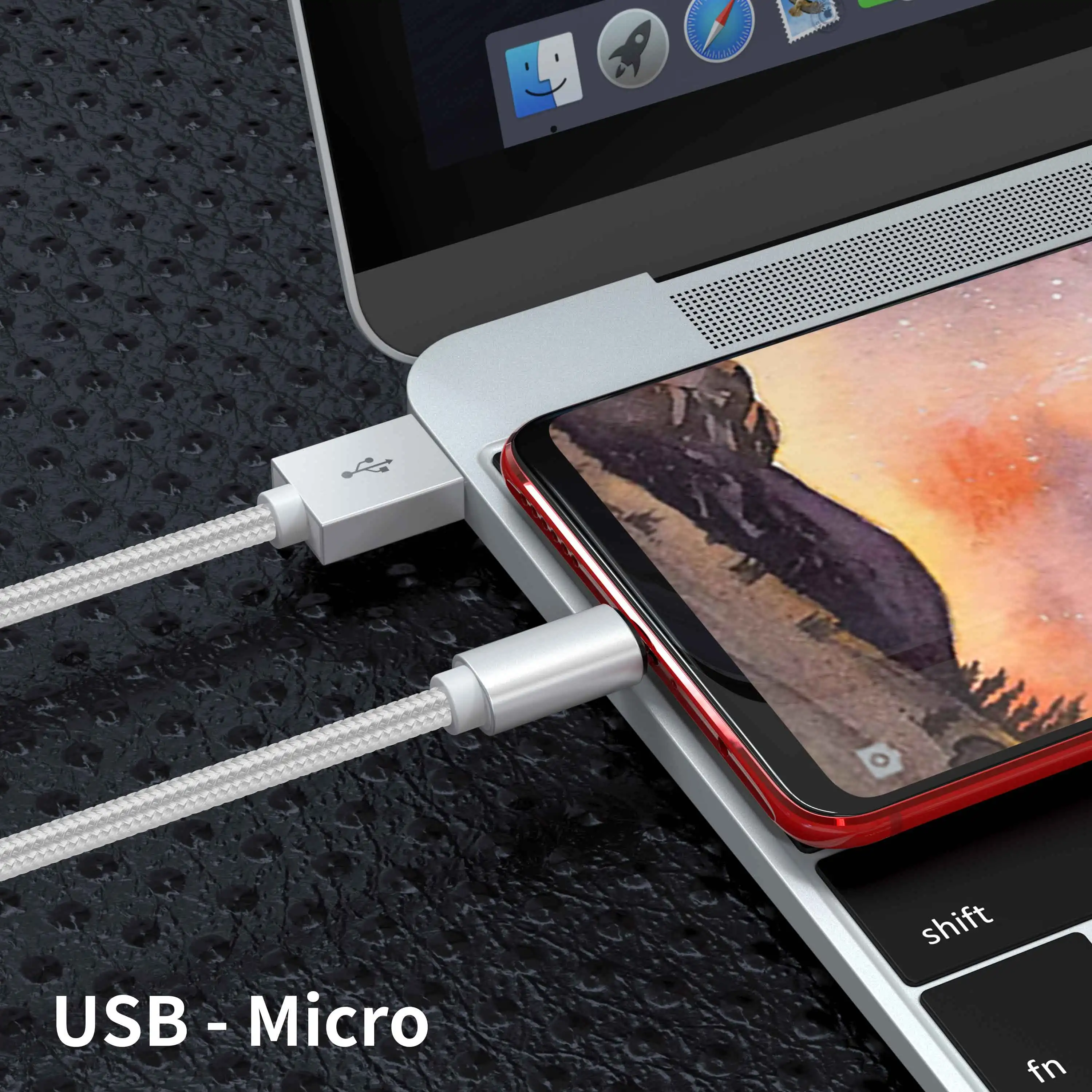 Горячая продажа микро Usb кабель зарядного устройства с нейлоновой оплеткой металлический корпус