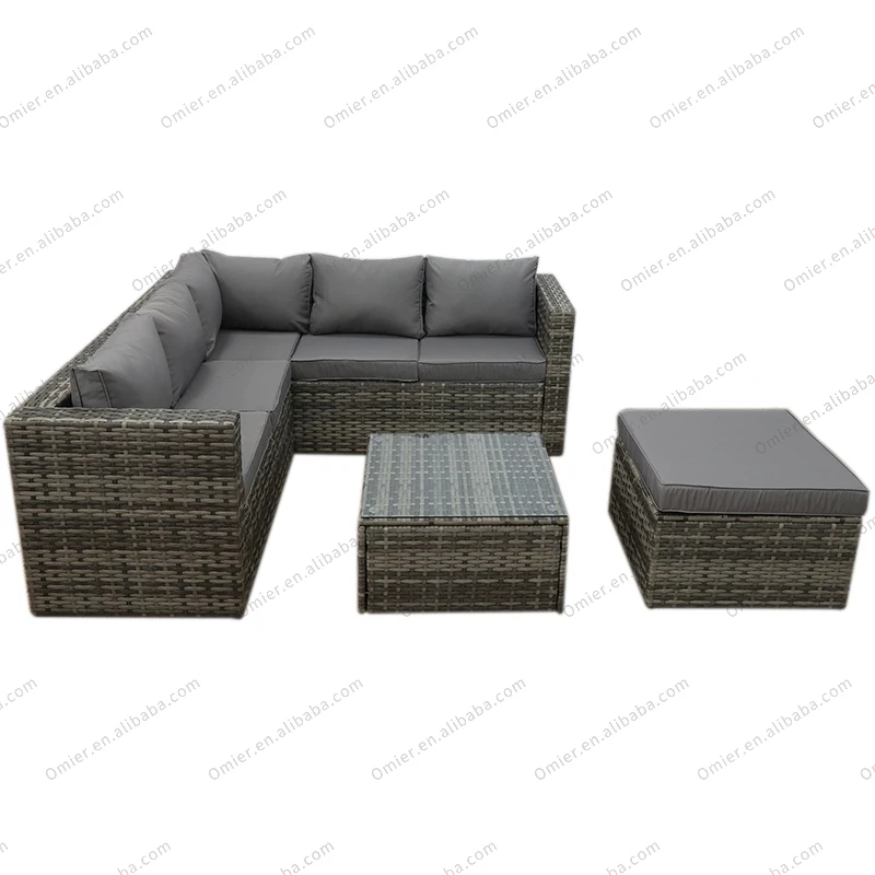 China Manufacturer Direct Sale New Italy Rattan Wicker Outdoor Garden Complete Set of Tables and Sofas Outdoor Furniture Sets