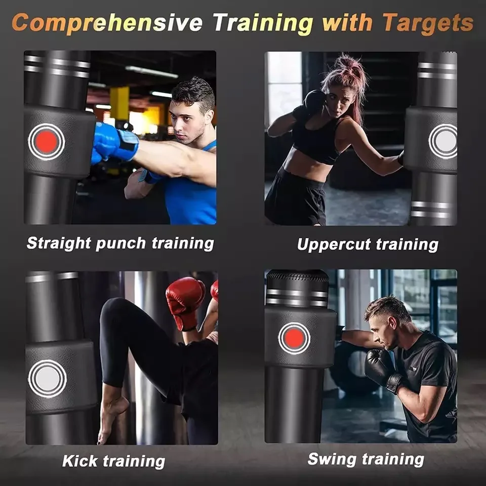 Custom Professional Freestanding Springs Kick Boxing Equipment Free Standing Boxing Punching Bag With Protector