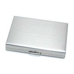 10 Pockets Metal Wallet Box Credit Bank Name Novelty Card Holder Business Card Case Stainless Steel Anti RFID Wallet