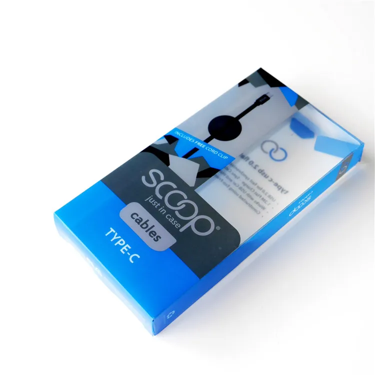 Electronic Data Cable Earphones Recycled Clear Blister PVC/PET Plastic Packing Card Folding With Flat Items With Hook
