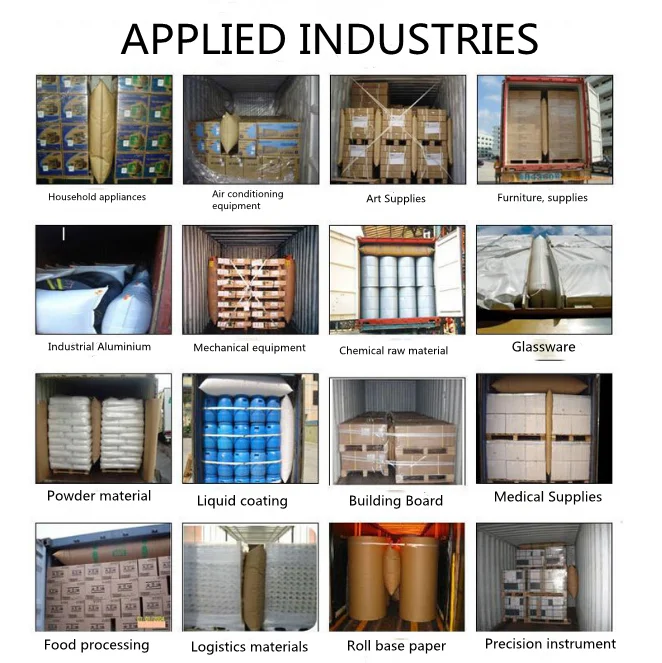 custom void filler shockproof kraft paper air bag pressure protection bubble container transport  Container inflatable bag