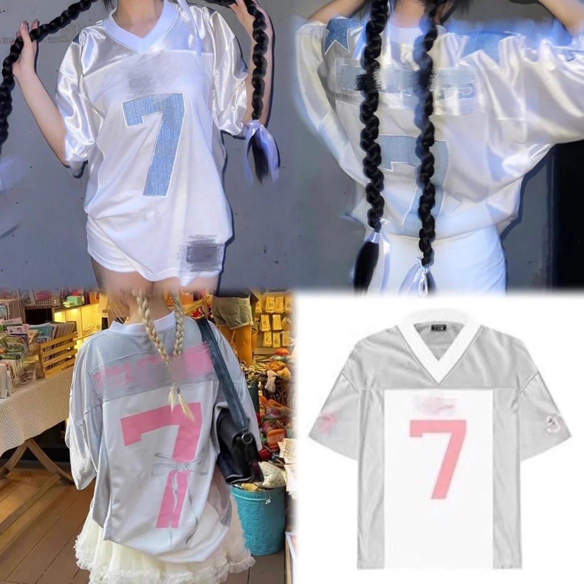 Peeqi Y2K Designer fashion graphic print t shirts tops casual streetwear jersey oversized tshirt women